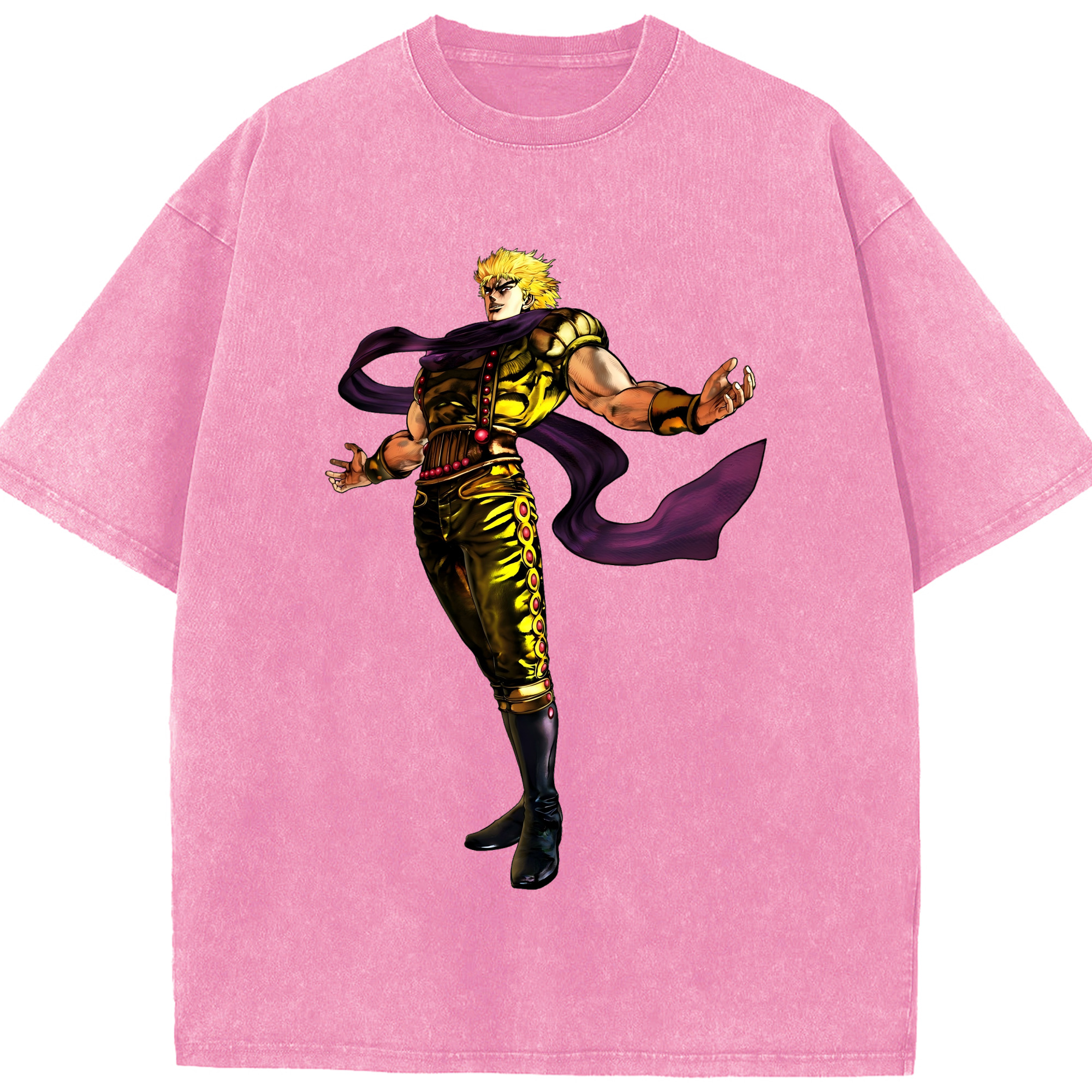 （画像用） ジョジョの奇妙な冒険 ディオ?ブランドー JoJo's Bizarre Adventure Dio Brando 綿100% ヴィンテージ風 半袖Tシャツ（フロントプリント）